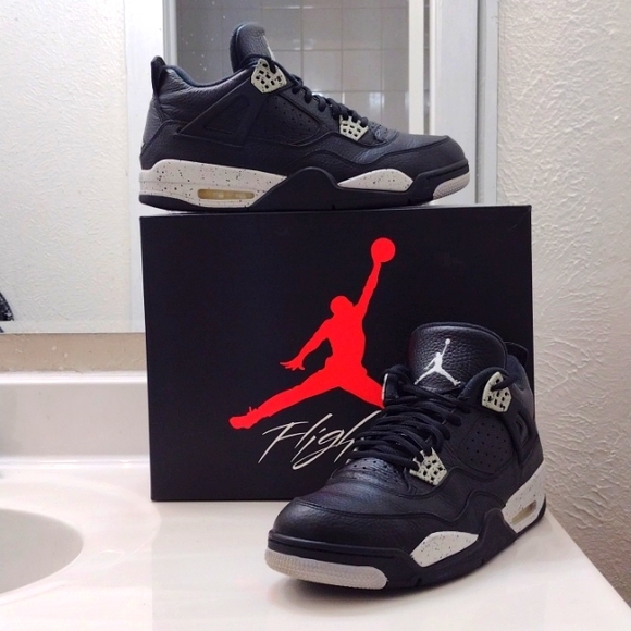 Jordan Other - Air Jordan 4 Retro Black Oreo Tech Grey LS Mens Sneakers 314254-003 Size 12